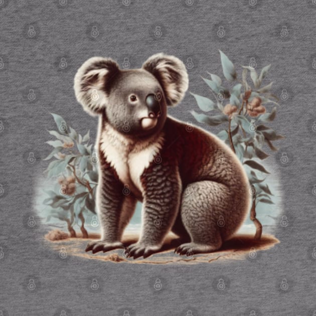 Vintage Biology Lithograph of Koala by VEKULI